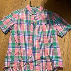 Polo by Ralph Lauren Pink and Green Button Down Shirt